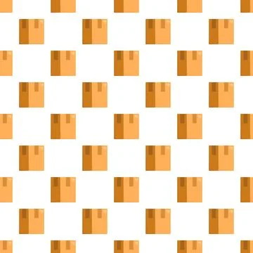Cardboard delivery boxes repeat pattern for packaging Stock Illustration