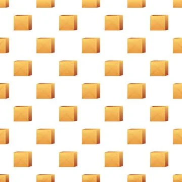 Cardboard delivery boxes repeating seamless pattern background Stock Illustration