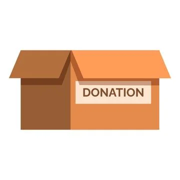 Cardboard donation box accepting help and support Stock Illustration