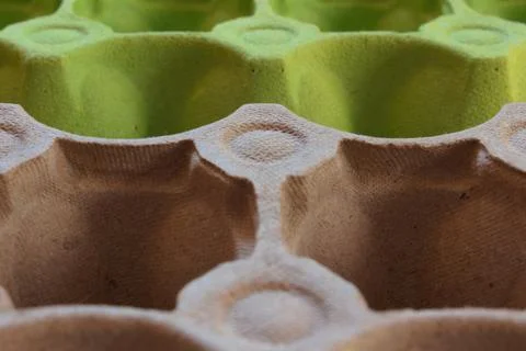 Cardboard egg containers ready for recycling Stock Photos