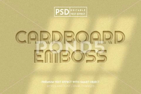 Cardboard Emboss Text Effect PSD Template
