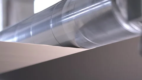 Cardboard factory workshop with machine for forming web Stock Footage 303103492