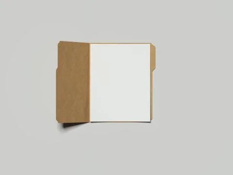 Cardboard folder with papers, 3d rendering Foto stock