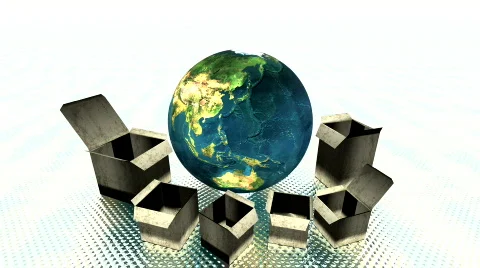 Cardboard gift box with globe 動画素材 272537