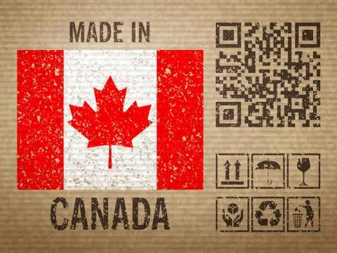 Cardboard made in Canada Stock Illustration