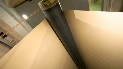 Cardboard making machine. Machine part Stockbeeldmateriaal 326162951