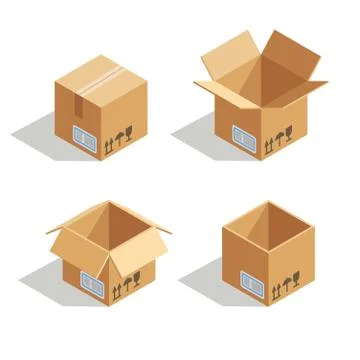 Cardboard open box イラスト素材
