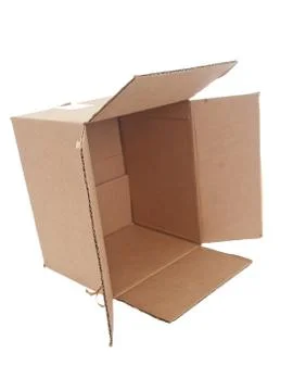 Cardboard open fallen view Stock Photos