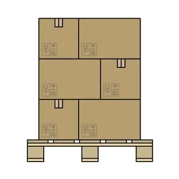 Cardboard Package Box Icon Stock Illustration