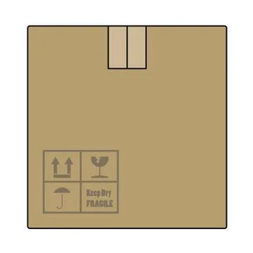 Cardboard Package Box Icon Stock Illustration