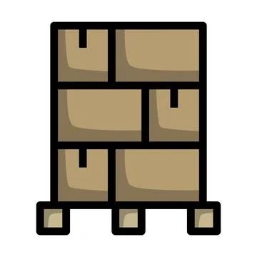 Cardboard Package Box Icon Stock Illustration