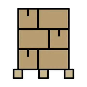 Cardboard Package Box Icon 스톡 일러스트