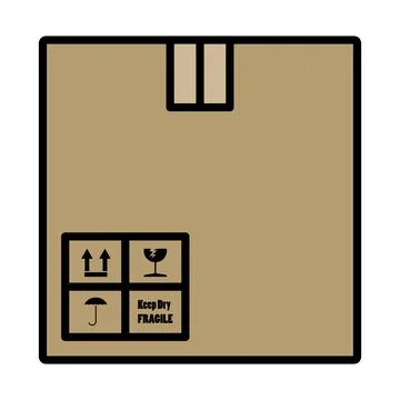 Cardboard Package Box Icon Stock Illustration