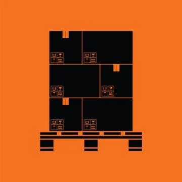 Cardboard package boxes on pallet icon イラスト素材