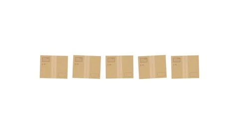 Cardboard package loading animation parcel movement Video stock 302433509