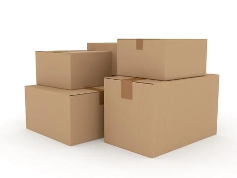 Cardboard package over white Illustrazione stock