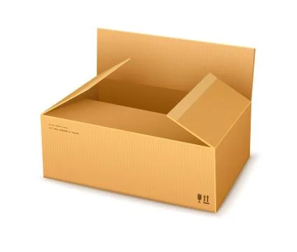 Cardboard packaging box opening Stock Illustration