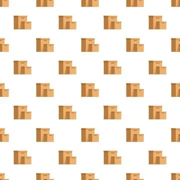 Cardboard packaging boxes seamless repeat pattern background Stock Illustration