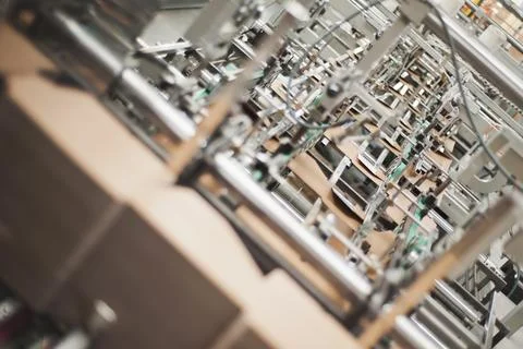 Cardboard packaging production Stock Photos
