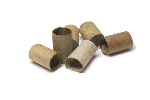 Cardboard packaging for thread of spark plugs heap, on white background, wi.. Stock Photos