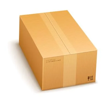 Cardboard packing box closed Stock Illustration