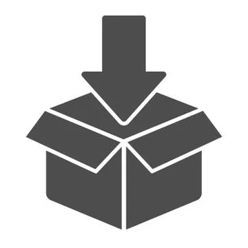 Cardboard packing solid icon. Package vector illustration isolated on white. Box イラスト素材