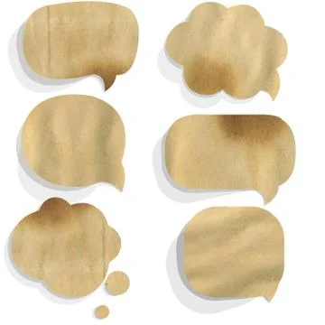Cardboard paper speech bubble Stock Illustration