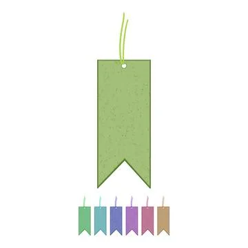 Cardboard paper tag cartoon vector graphic sign color Stock Illustration