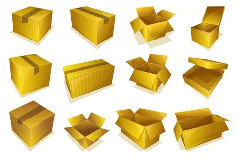 Cardboard parcel icon Stock Illustration
