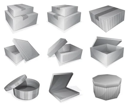 Cardboard parcel icon Illustrazione stock