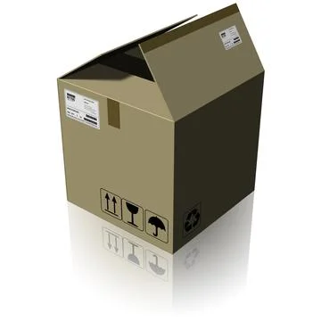 Cardboard Parcel Shipping Illustrazione stock