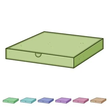 Cardboard pizza box cartoon vector graphic 스톡 일러스트