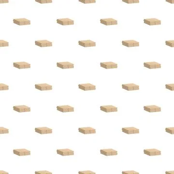 Cardboard pizza boxes creating delivery packaging pattern Stock Illustration