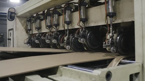 Cardboard process making factory mill paper carton Stock Footage 120661425