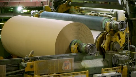 A cardboard production machine Video stock 328426757