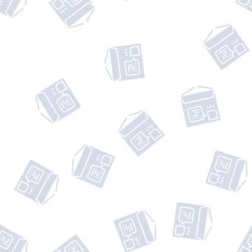 Cardboard with rfid glyph seamless pattern Illustrazione stock
