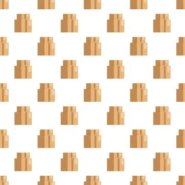 Cardboard shipping boxes seamless pixel art pattern イラスト素材