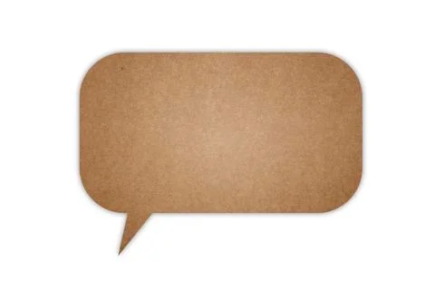 Cardboard speech bubble Stock Photos