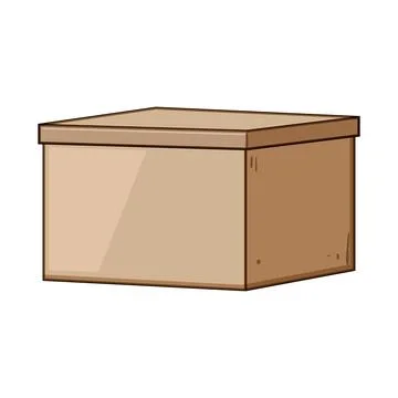 Cardboard storage box for shipping packaging moving Stock Illustration