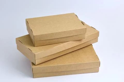 Cardboard Storage Boxes in Different Sizes Stock Photos