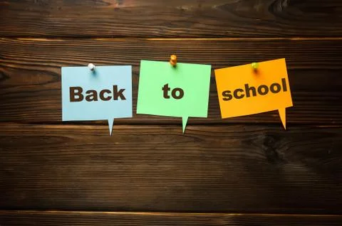 Cardboard Structure With text Back to school Stock Photos