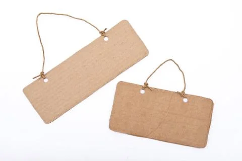 Cardboard tags with lace Stock Photos