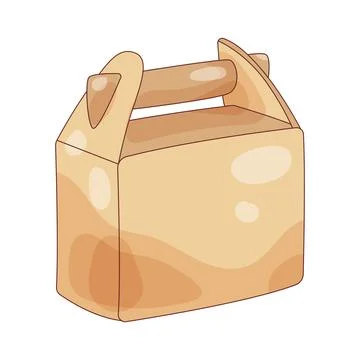 Cardboard takeout box Stock Illustration