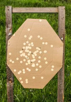 Cardboard target Foto stock
