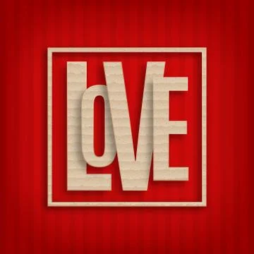 Cardboard text LOVE Stock Illustration