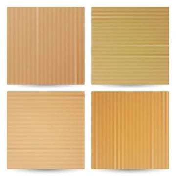 Cardboard Textures Vector Set. Realistic Paper Cartoon Background. Material Illustrazione stock