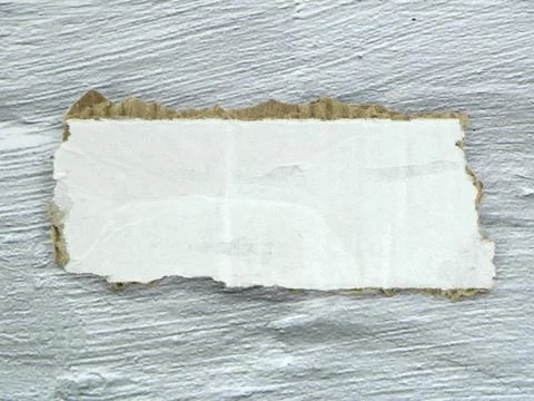 Cardboard with torn edges, blank space for writing words, on a white backgr.. Stock Photos