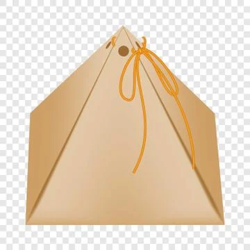 Cardboard triangular packaging box icon flat style Illustrazione stock