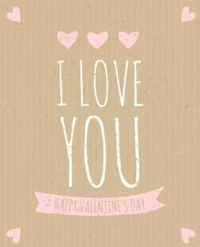 Cardboard valentine design Stock Illustration