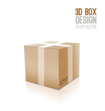 Cardboard vector box Stock Illustration